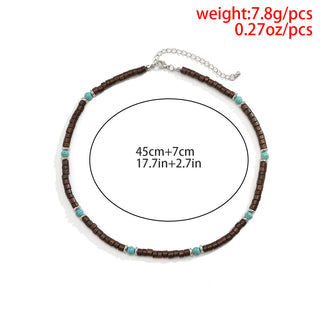 New Bohemian Style Necklace for Men Polymer Clay Pieces Spliced Wood Beads Wholesale Hot Spot Gothic Chains Jewelry Alodia Store