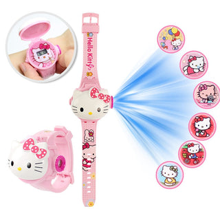 Disney Kid Cartoon Cool Ptojectio Watch Marvel Spider-Man Boy Unicorn Princess Elsa Flash Electronic Digital Student Toy Clock Alodia Store