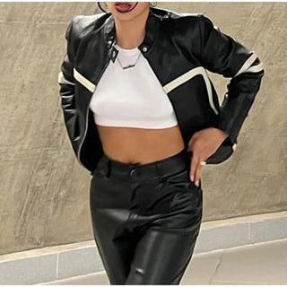 Fashion Zipper Polo-neck Tops Sweet Cool Personal Street Vintage Oversized Coats Alodia Store