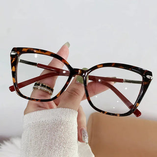 Women Cat Eye Plain Glass Spectacles Stylish Computer Glasses Anti Blue Light Luxury Optical Frame Fashion Eyewear for Ladies Alodia Store
