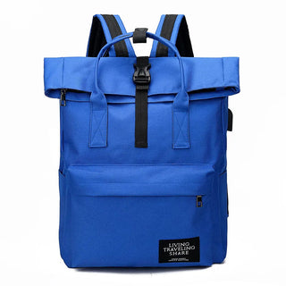 Women External USB Charge Backpack Nylon Rucksack ALODIA STORE