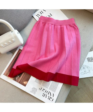 Fashion Women V Neck Hit Color Knitted Golden Alodia Store