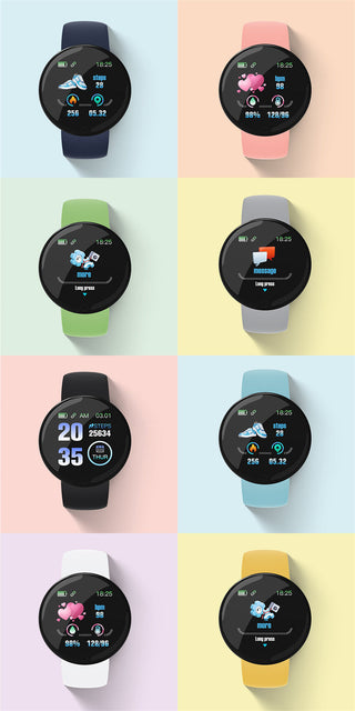 D18 Pro Smart Watch Men Women Bluetooth Fitness Tracker Bracelet Sport Heart Rate Blood Pressure Kids Smartwatch for IOS Android Alodia Store