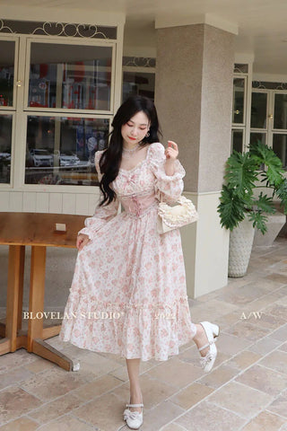 pink floral dress Alodia Store