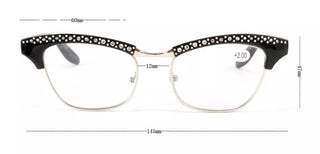 Diamond Ladies Elegant Cat Eye Reading Glasses Resin Lenses Women Crystal Rhinestone Decoration Presbyopic Eyewear for Elder Alodia Store