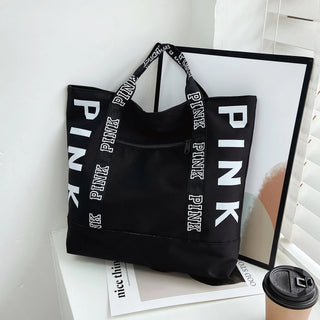Pink Letter Graphic Tote Handbags Woman - Alodia Store