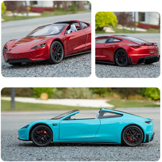 1:24 Tesla Roadster Alloy Sports Car Model Diecasts Metal Toy Vehicles Car Model Simulation Sound and Light Collection Kids Gift Alodia Store