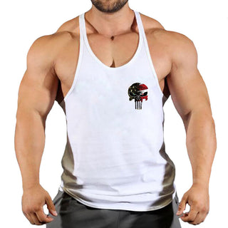 Skull Fitness Clothing Bodybuilding Shirt Men Top Fitness Sleeveless Sweatshirt Gym T-shirts Suspenders Man Men's Vest Stringer Alodia Store