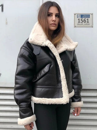 Faux Leather Coat Vintage Alodia Store