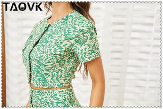 Camouflage Suede Skirt Suits Sexy Skinny CropTops+ Bodycon Outfits 2-Piece Set alodia store