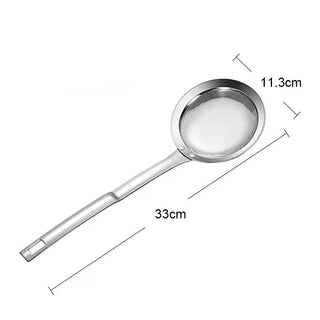 Filter Scoop Stainless Steel Fat Skimmer Spoon Fine Mesh Strainer Food Strainer With Handle Kitchen Oil Skimmer Strainer FU Alodia Store