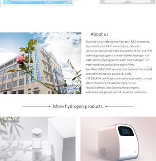 Bluevida 99.99% High Purity Hydrogen Inhalation Machine Low Noise Make Hydrogen Water H2 Inhalation Generator SPE/PEM 150ml/m alodia store