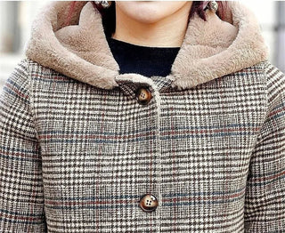 Thick Keep Warm Jacket Medium Long Hooded Wooden Coat Alodia Store