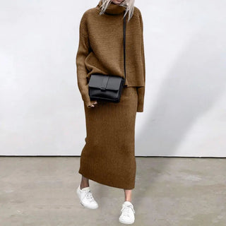 Fashion Women Slim Sweater Skirt Two Pieces Set Alodia Store