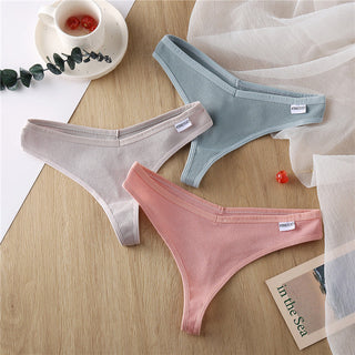 3Pcs/Set Women Cotton Thongs Panties Sexy Low Waist G-String Briefs Ladies lringerie. ALODIA STORE