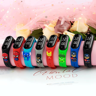 Disney Mickey Mouse Children Watches For Girls Electronic Bracelet Sports LED Spiderman iron Man Doll Kids Watch Waterproof Alodia Store