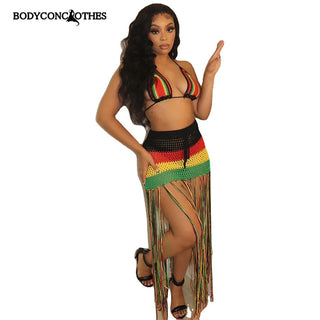 Bodyconclothes Colorful Hand Crochet Two Piece Set Alodia Store