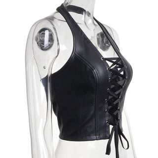 Top Sexy Women Leather Hollow Out Alodia Store