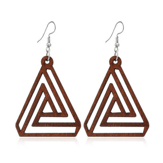 Wooden Vintage Earrings For Women Bohemian Style  Geometric Wood Earrings 2022 Trendy Retro Rattan Earrings Statement Jewelry Alodia Store
