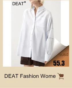 DEAT 2023 Autumn Women's Coat New Fashion Turn-down Collar Solid Alodia Store