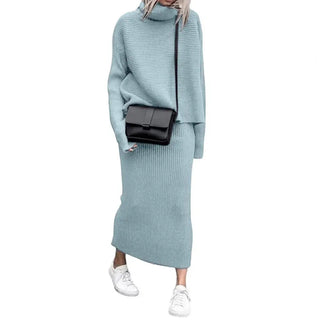 Fashion Women Slim Sweater Skirt Two Pieces Set Alodia Store