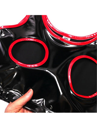 Hollow Out Bust Wet Look alodia store