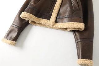 Faux Leather Coat Vintage Alodia Store