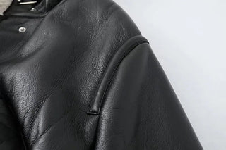 Faux Leather Coat Vintage Alodia Store