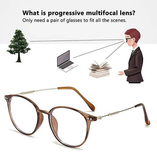 Metal Progressive Multifocal Reading Glasses Anti-Blue Light Computer Glasses Ultra Light Eye Protection Eyewear For Men Women Alodia Store