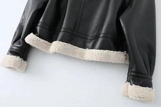 Faux Leather Coat Vintage Alodia Store