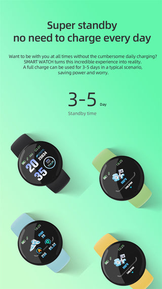 D18 Pro Smart Watch Men Women Bluetooth Fitness Tracker Bracelet Sport Heart Rate Blood Pressure Kids Smartwatch for IOS Android Alodia Store