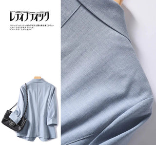 Fashion Woman Blazer Linen 100% Suit Jacket White Solid Casual Alodia Store