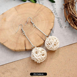 Wooden Vintage Earrings For Women Bohemian Style  Geometric Wood Earrings 2022 Trendy Retro Rattan Earrings Statement Jewelry Alodia Store