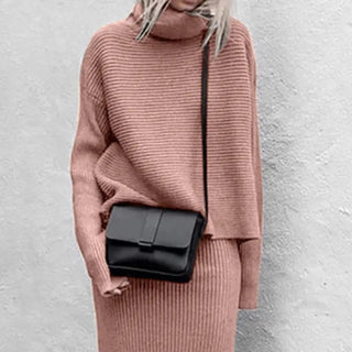 Fashion Women Slim Sweater Skirt Two Pieces Set Alodia Store