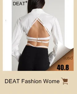 DEAT 2023 Autumn Women's Coat New Fashion Turn-down Collar Solid Alodia Store