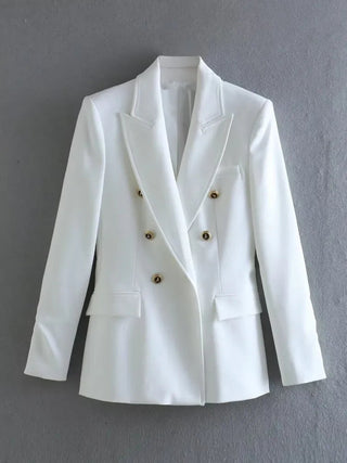 TRAF Green Women's Blazer Tailoring Double Breasted Blazer Alodia Store