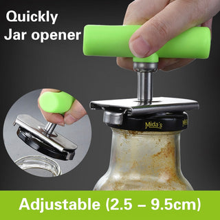Stainless Steel Adjustable Lids Off Jar Opener Multi-function Bottle Cap Opener Labor-saving Screw Can Opener for Kitchen Gadget Alodia Store