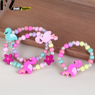 33 Style Colorful Wooden Cute Animal Flower Cartoon Children's Necklace Bracelet Girl's Child Jewelry Kids Toys Birthday Gifts Alodia Store