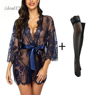 Women's Robe Lace Bridesmaid Gown Sexy Alodia Store