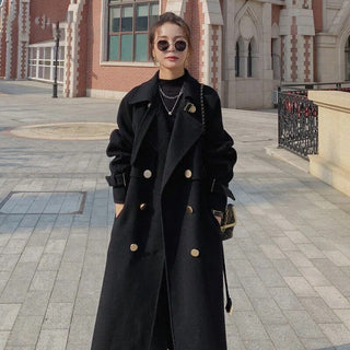 Hepburn Long Red Overcoat Jacket Alodia Store