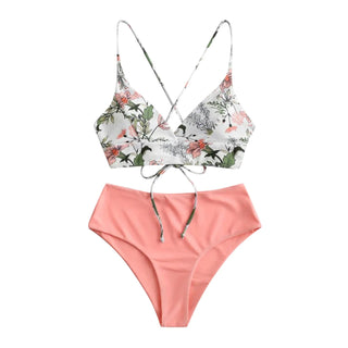 Summer Beach Wear Suit Female Flower Print Split Sets New Ladies Alodia Store