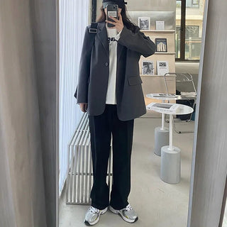 Long Sleeve Loose Suit Coat Woman Alodia Store