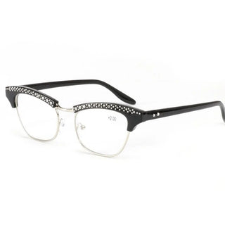 Diamond Ladies Elegant Cat Eye Reading Glasses Resin Lenses Women Crystal Rhinestone Decoration Presbyopic Eyewear for Elder Alodia Store