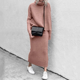 Fashion Women Slim Sweater Skirt Two Pieces Set Alodia Store