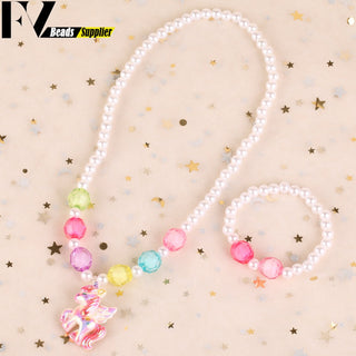 33 Style Colorful Wooden Cute Animal Flower Cartoon Children's Necklace Bracelet Girl's Child Jewelry Kids Toys Birthday Gifts Alodia Store