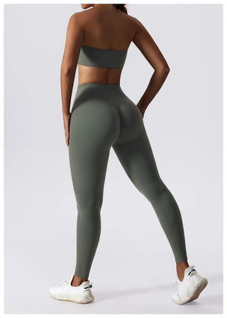 Yoga Set 2 Piece High Waist Leggings Sports Bra Women's Tracksuit Gym Workout Push Up Running Clothes Sportswear Fitness Suit Alodia Store