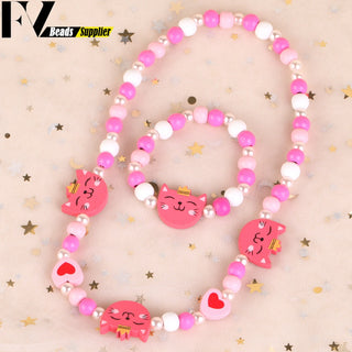 33 Style Colorful Wooden Cute Animal Flower Cartoon Children's Necklace Bracelet Girl's Child Jewelry Kids Toys Birthday Gifts Alodia Store