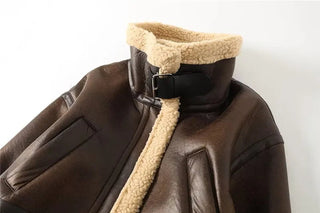 Faux Leather Coat Vintage Alodia Store