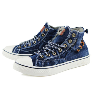 Denim Fashion Sneakers Women's Sneakers Thick Sole Ladies Brand Shoes Plus Size 42 ZHK040 alodia store