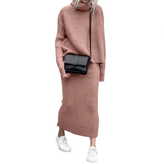 Fashion Women Slim Sweater Skirt Two Pieces Set Alodia Store